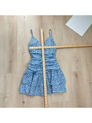 Princess Polly EUC Women's Blue Floral Rothea Ruched Bodice Mini Dress Size 2 thumbnail 6