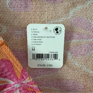 Free People Through the Meadow V Neck Floral Long Sleeve Top Pink Orange M NWT thumbnail 6