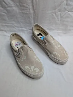 Vans Womens Tan White Slip-On Floral Print Shoes Size 7.5 US thumbnail 2