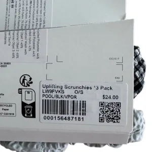 Seersucker Blister Check Lululemon Uplifting Scrunchies 2 Black and White / Vap thumbnail 5