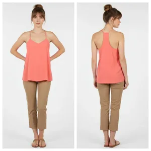 TIBI Silk Coral Orang Sleeveless Halter Top 2 thumbnail 9