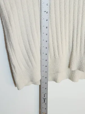 Aerie Cream Ribbed Fuzzy Sweater Size Medium thumbnail 8