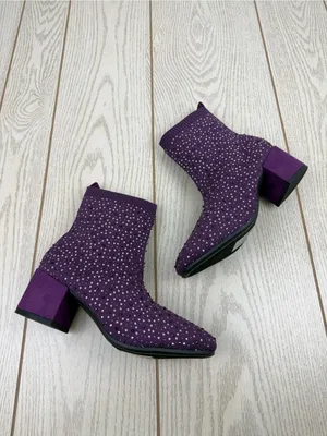 Kenneth Cole Reaction Women's Rida Stretch Jewel Dress Booties 7.5W Purple $109 thumbnail 3