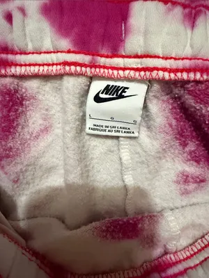 Nike Kids White & Hot Pink Tie-Dye Jogger Sweatpants thumbnail 2