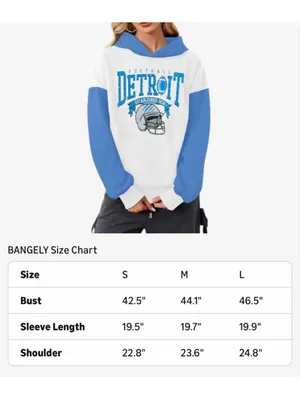 NEW Game Day Detroit Hoodie Football Graphic Pullover Sweatshirt S thumbnail 3