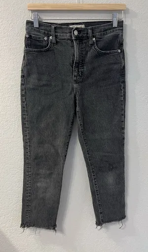 Madewell The Perfect‎ Vintage Straight Jean Washed Black Raw Hem 26 Lunar Wash thumbnail 1
