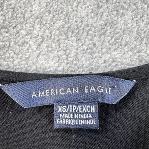 American Eagle Peasant V-Neck Top Size X-Small Embroidered Gauzy Balloon Sleeve thumbnail 3