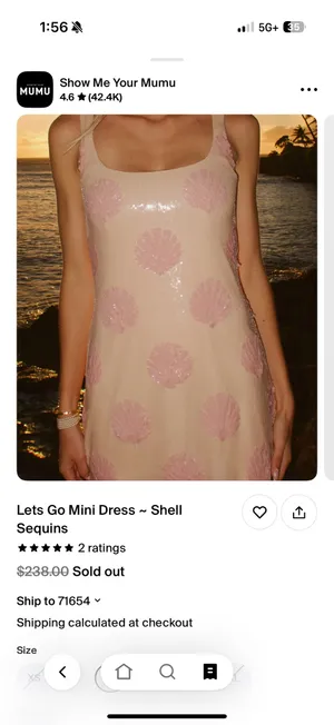 Show Me Your Mumu shell sequin mini dress! 🐚💗 thumbnail 4