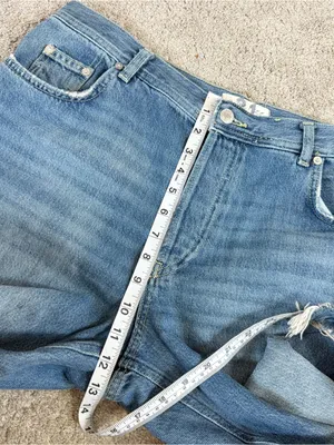 We The Free Women’s Maggie Mid Rise Raw Hem Straight Leg Jeans Sequoia Blue 31 thumbnail 12