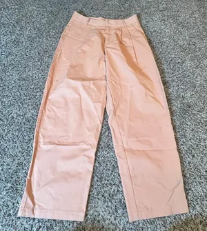 See U Soon Womens Orange High Waisted Pleated Wide Leg Cotton Pants‎ Size 4 NEW thumbnail 1