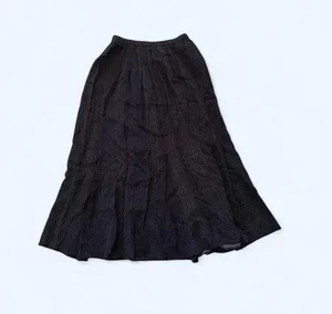Black polka dot midi skirt with elastic waistband size M thumbnail 1