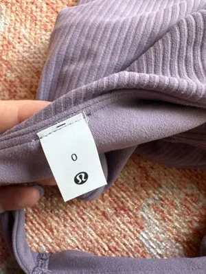 Lululemon Ribbed Nulu Asymmetrical Yoga Tank Top Purple Ash W1ERPS size 0 thumbnail 3