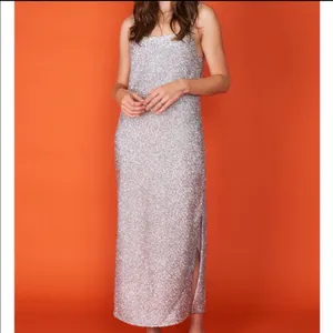 Rhode Stella Maxi Dress Silver Metallic Gown‎ Slit thumbnail 9