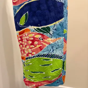 VTG Jams World Rainbow Fish Batik Print Wrap Midi Skirt Cover Up Small Tropical thumbnail 4