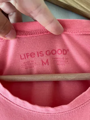 Life is Good Sz M Coral Pink Tank top Pullover Cotton thumbnail 3