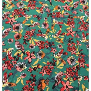 LuLaRoe Dani Maxi Tank Dress Green Birds Tropical Floral Large Stretch thumbnail 2