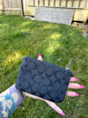 Navy coach wristlet spring, summer, wallet, purse, casual‎ little leather brown thumbnail 10