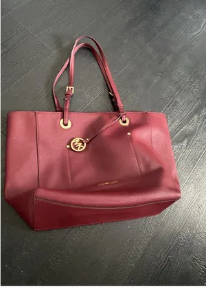 Michael Michael Kors East West Walsh Large Tote Bag Purse Burgundy Leather thumbnail 9