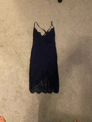 Lace Blue Bodycon Dress Lulus thumbnail 2