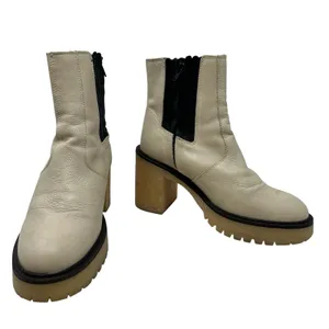 Free People James Chelsea Boots Ankle Leather Bone Cream White Size‎ 39 US 8.5 thumbnail 4