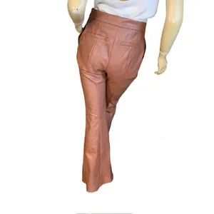 Avec Les Filles Brown Faux Leather Flare Leg Pants (S) thumbnail 4