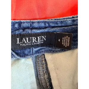 Lauren Ralph Lauren Denim Shorts Women‎ 4 Blue Paperbag Waist Belted High Rise thumbnail 6