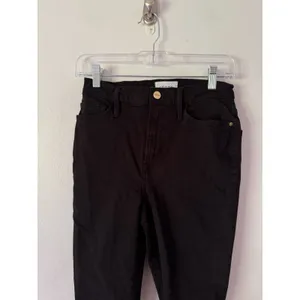 FRAME Le Pixie Ali Cigarette Stirrup Black Skinny Stretch High Rise Jeans Sz 26 thumbnail 4