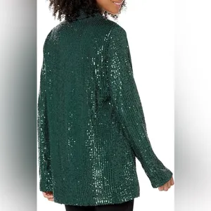 SHOW ME YOUR MUMU Women's‎ Dance Sequins Blazer in emerald green Size S thumbnail 2