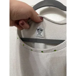 Boys Lie‎ Ombre Waffle Knit Thermal Top Grey Green Rhinestone Oversized OSO thumbnail 5