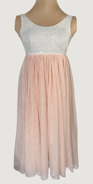3081 | 2Bunnies Lace Tulle Tutu Party Dress Pink White Girls 9-10 thumbnail 1