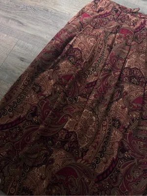 VINTAGE • Orvis • Midi Skirt • Size 6 • Paisley Print • Brown thumbnail 2