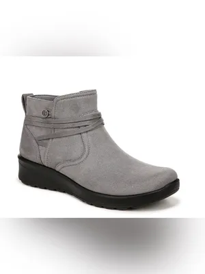 Bzees Grey Slip-On Ankle Booties Size 9 Wide thumbnail 2