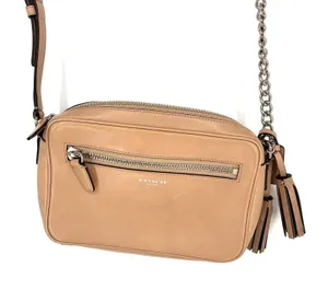 Coach Legacy Flight Bag Crossbody Tan Leather Chain Strap Tassel Purse thumbnail 1