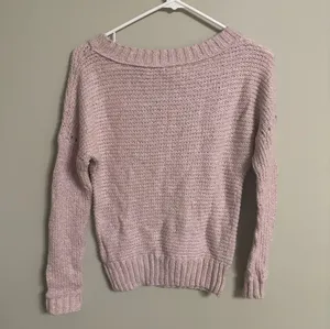 Aerie Size XS Soft Pink Lightweight Loose Knit Sweater Crew Neck New thumbnail 2