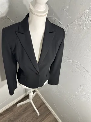 Laundry By Shelli Segal Black Lace-Up Back Blazer thumbnail 7