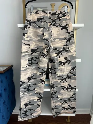 Vibrant Beige and Black Camo Cargo Pants thumbnail 5