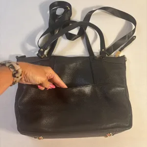 Michael‎ Kors Jesse Large Satchel Shoulder Bag Black Pebble Leather Purse thumbnail 7
