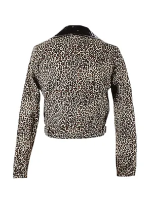 new Valfre ☻︎ January Crop Jacket ☻︎ Leopard Print ☻︎ Black Vinyl Collar ☻︎ XS thumbnail 5