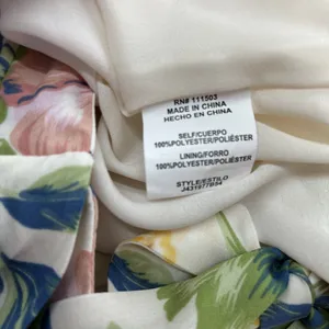 Tropical Floral Ruffle High Low‎ Maxi Skirt White Pink Green Hibiscus Wrap Style thumbnail 11
