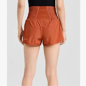 Free People The‎ Way Home Nylon Athletic Running Shorts Rust Orange Small thumbnail 4