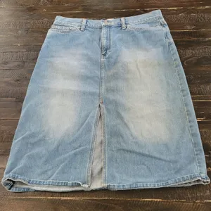 GAP Light Wash Denim Skirt Women's Size 14 Front Slit 5-Pocket Jean Skirt Casual thumbnail 1