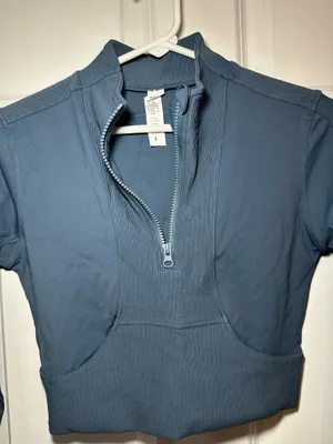 Athletic Quarter Zip Blue Size M thumbnail 1