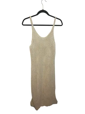 Aerie Beige Crochet Maxi Swim Cover Dress thumbnail 2
