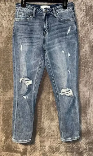Vervet medium wash distressed straight leg jeans size 26 #750 thumbnail 1