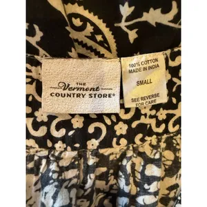 The Vermont Country Store Midi Dress Women Small Black White Cotton Boho thumbnail 9