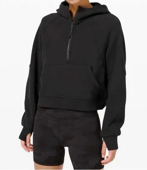 lululemon athletica Scuba Oversized 1/2 Zip Hoodie Black -Size XL/XXL thumbnail 1