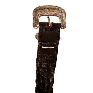Vintage 90s Y2K Guess Black Genuine Woven Leather Western Belt W Silver Buckle L thumbnail 5