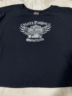 Harley-Davidson Black Long Sleeve Shirt with White Winged Logo thumbnail 1