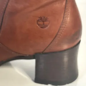 Timberland 62318 Brown Leather Side Zip‎ Ankle Boots Block Heel Womens 6.5 M thumbnail 8