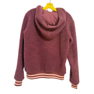 Billabong Maroon Blossom Sherpa Snow Hoodie Sweatshirt Size XS Fleece Zip‎ Hood thumbnail 4